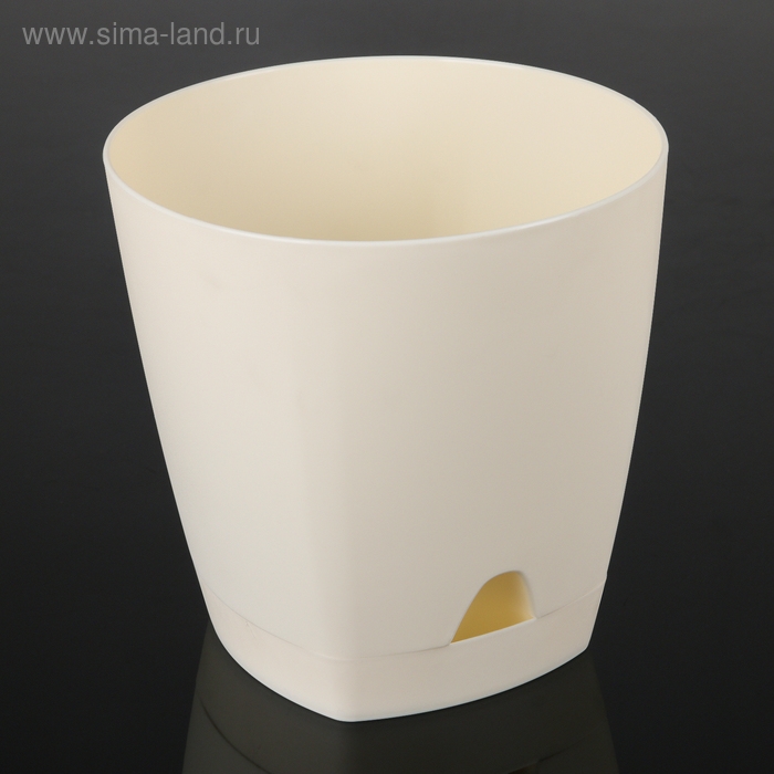 Горшок для цветов с прикорневым поливом Amsterdam, 2,5 л, цвет сливочный Горшок для цветов с прикорневым поливом Amsterdam, 2,5 л, цвет сливочный