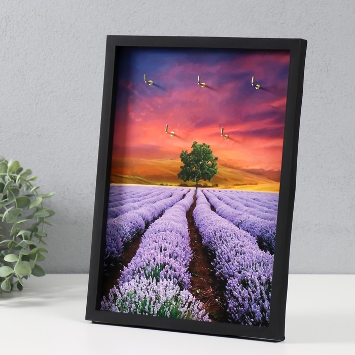 Ключница открытая Ключница открытая "Лавандовое поле" 5 крючков, 23х32 см