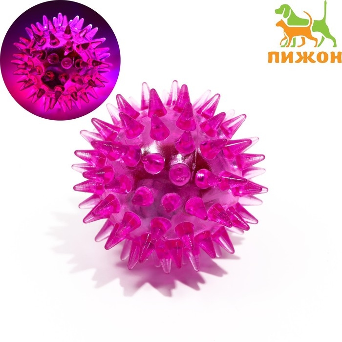 Мяч светящийся мини для кошек,TPR, 3,5 см, фуксия Мяч светящийся мини для кошек,TPR, 3,5 см, фуксия