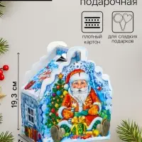 Подарочная коробка новогодняя &laquo;Ледяной домик&raquo; 19.3 (233) &times; 18&times;13 см