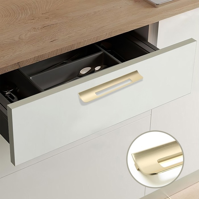 Ручка скоба мебельная RS1402, м/о=192, цвет сатиновое золото Ручка скоба мебельная RS1402, м/о=192, цвет сатиновое золото