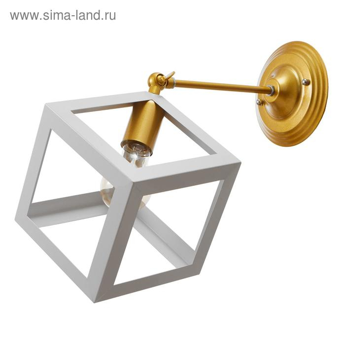 Бра  Бра "Куб" 1хE27 40Вт белый-золото 22х28х30 см