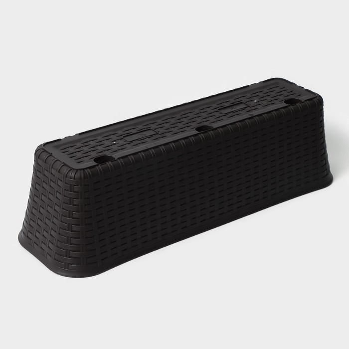 Ящик балконный «Ротанг», 57,5 см, 12 л, цвет коричневый Ящик балконный «Ротанг», 57,5 см, 12 л, цвет коричневый