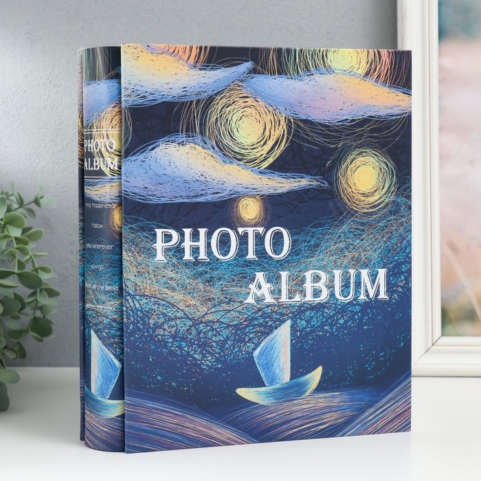 Фотоальбом на 200 фото 10х15 см Фотоальбом на 200 фото 10х15 см "Под ночным небом" МИКС 26х20,5х5,7 см