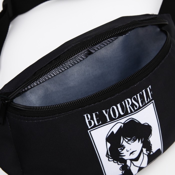 Поясная сумка на молнии, цвет чёрный Поясная сумка на молнии, цвет чёрный