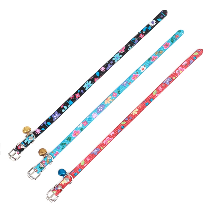 Ошейник рельефный с цветочным принтом, 30 х 1 см, микс цветов Ошейник рельефный с цветочным принтом, 30 х 1 см, микс цветов