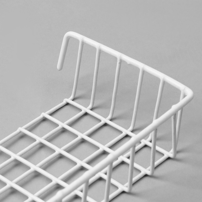 Корзина на сетку, 23×11,5×5 см, цвет белый Корзина на сетку, 23×11,5×5 см, цвет белый