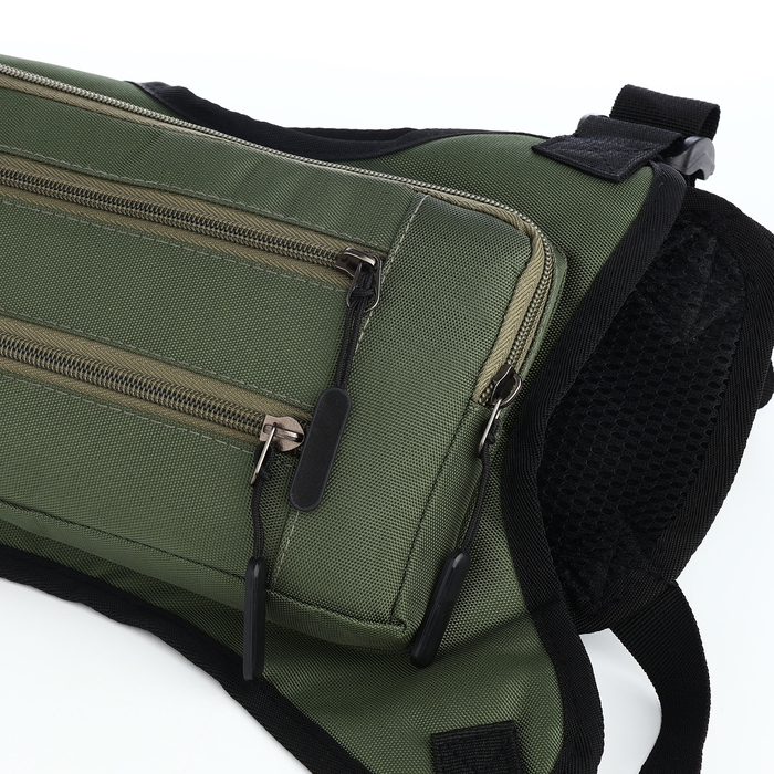 Сумка нагрудная на молнии, 2 наружных кармана, цвет зелёный Сумка нагрудная на молнии, 2 наружных кармана, цвет зелёный