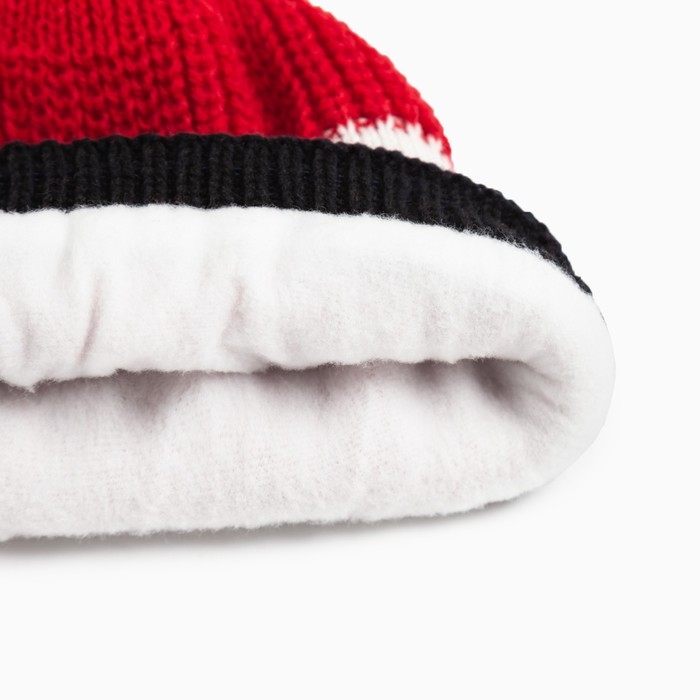 Шапка MINAKU с помпоном, р-р 50-52, цв. красный Шапка MINAKU с помпоном, р-р 50-52, цв. красный