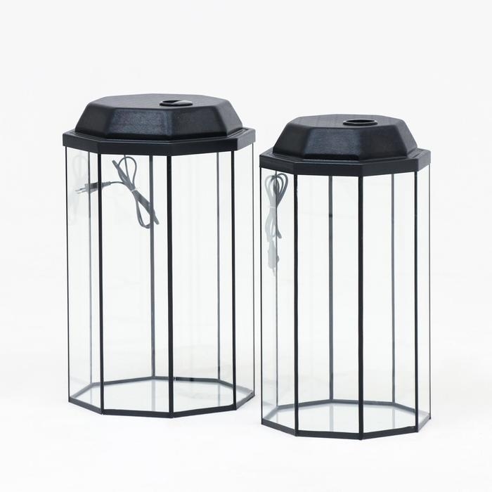 Комплект аквариумов Комплект аквариумов "Матрёшка" с крышками, восьмигранные, 24 литра, 32 литра