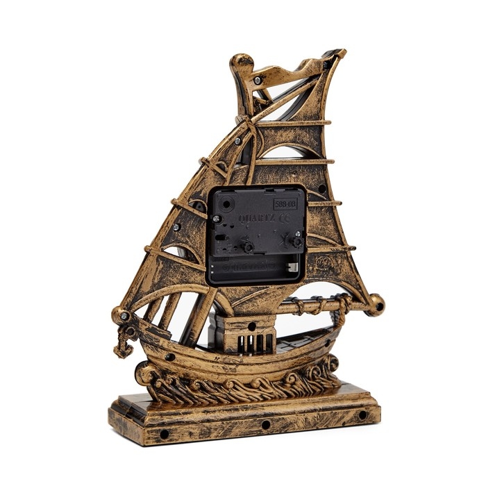 Часы - будильник настольные Часы - будильник настольные "Клипер", дискретный ход, циферблат d-7.5 см, 17 х 21.5 см