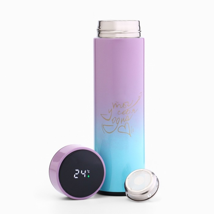 Термос, 500 мл, Basic Термос, 500 мл, Basic "Мастер К", с ситечком, с датчиком температуры, сохраняет тепло 8 ч