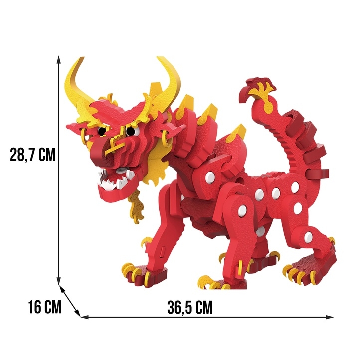 Конструктор «Огненный дракон», мягкий, материал EVA, 99 деталей Конструктор «Огненный дракон», мягкий, материал EVA, 99 деталей