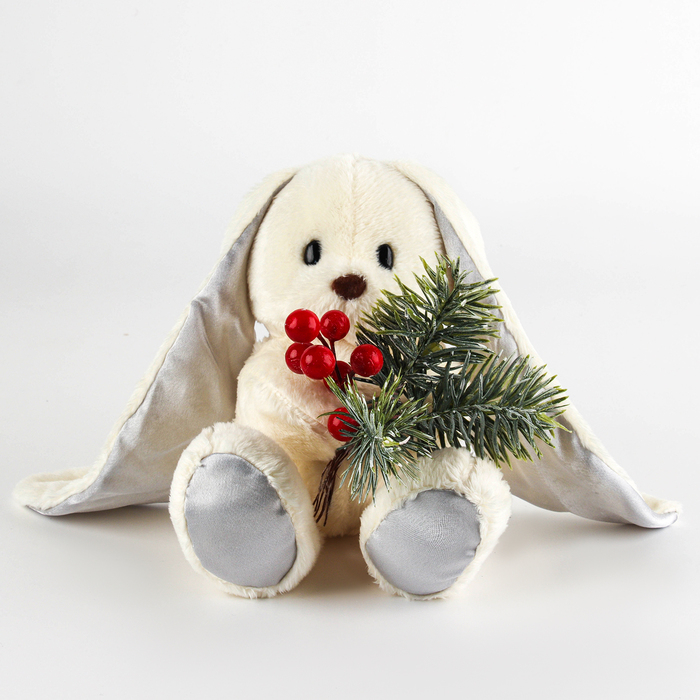 Новогодняя мягкая игрушка «Новогодний Lu», заяц, 25 см, на новый год Новогодняя мягкая игрушка «Новогодний Lu», заяц, 25 см, на новый год