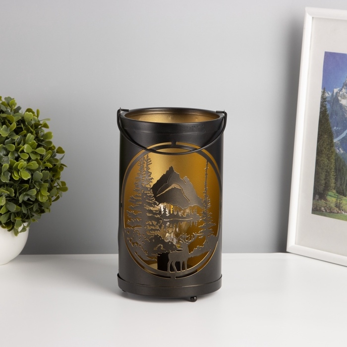 Светильник Светильник "Закат в лесу" LED 3хААА черный 12х12х20,5см