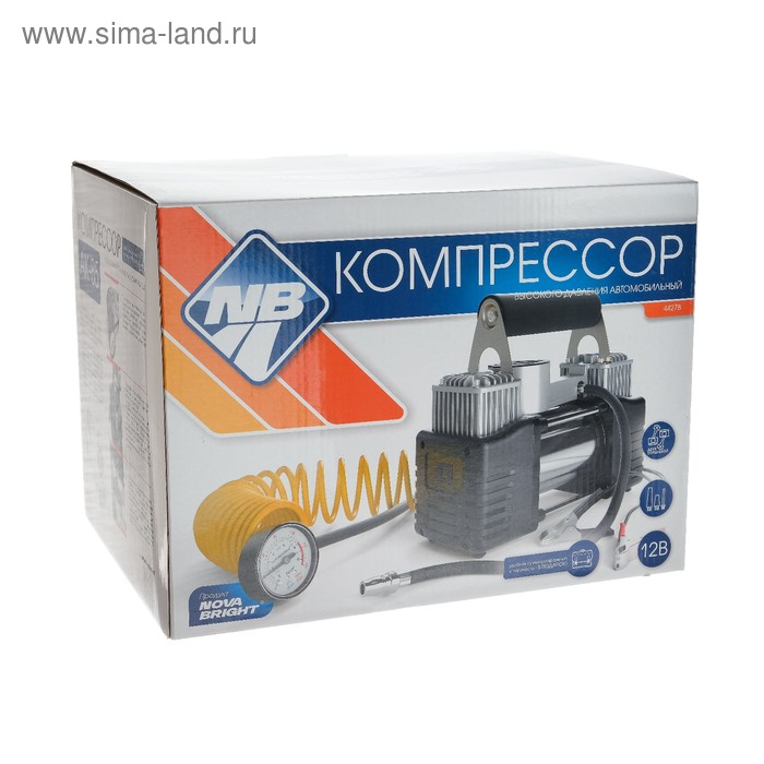 Компрессор автомобильный Nova Bright АК-85, двухпоршневой, 85 л/мин, 12 В, в сумке Компрессор автомобильный Nova Bright АК-85, двухпоршневой, 85 л/мин, 12 В, в сумке