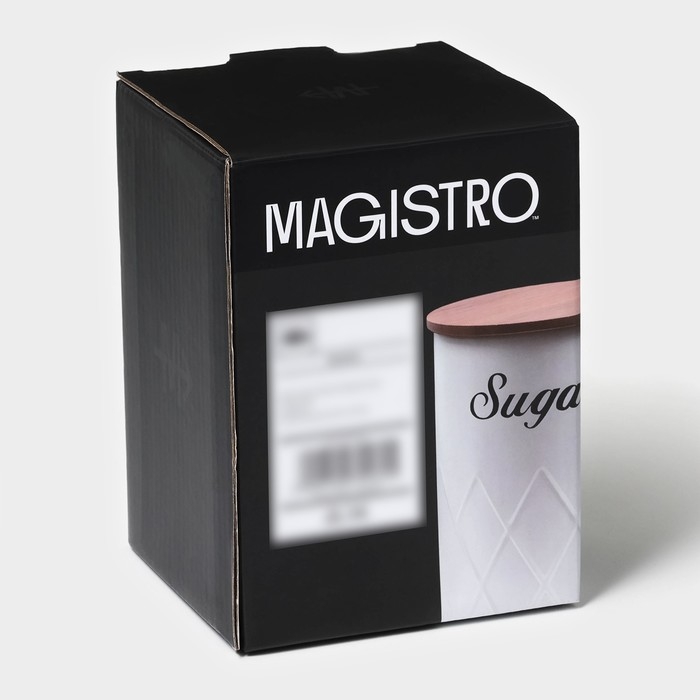 Банка для сахара Magistro Sugar Graphite, 9,5×13,5 см, цвет серый, с бамбуковой крышкой Банка для сахара Magistro Sugar Graphite, 9,5×13,5 см, цвет серый, с бамбуковой крышкой