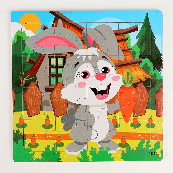 Деревянный пазл «Заяц», 15 х 15 х 0,6 см