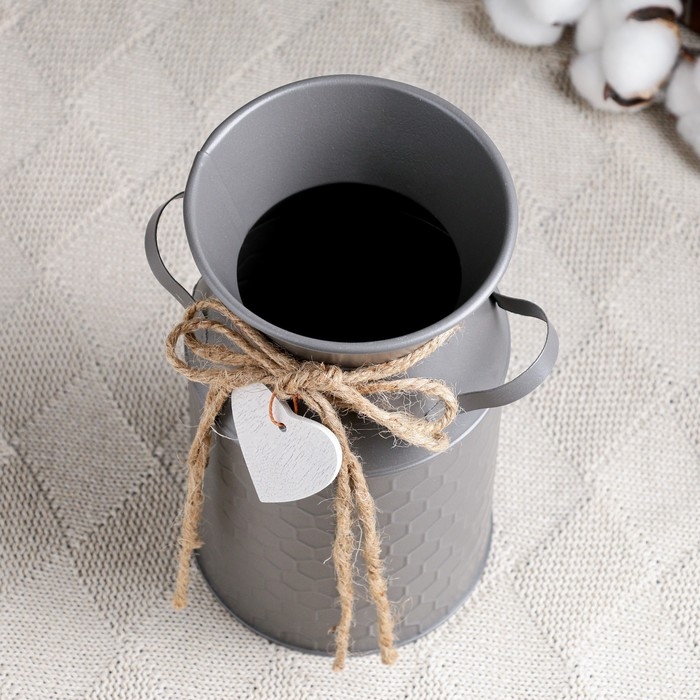 Кашпо - ваза  Кашпо - ваза "Кирсти" серая, 19х10х10см