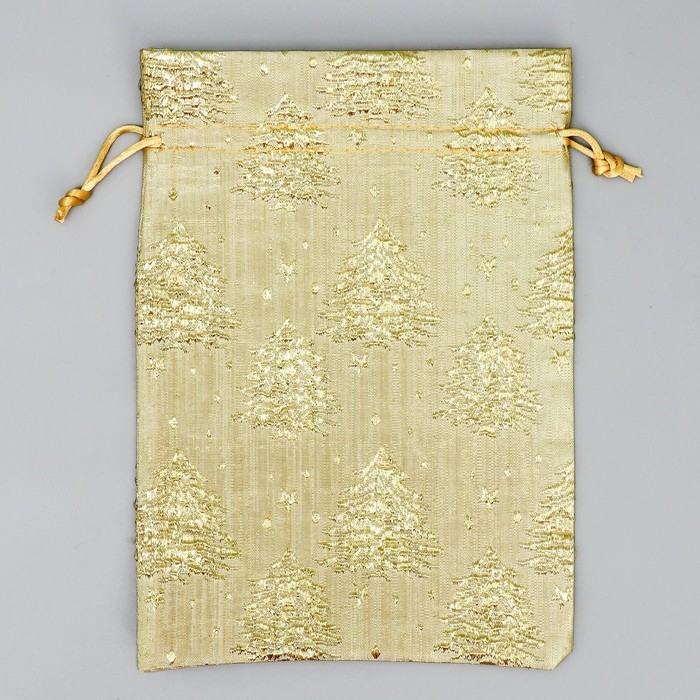Мешочек подарочный парча «Золотые мгновения», 16 х 24 см +/- 1.5 см, Новый год Мешочек подарочный парча «Золотые мгновения», 16 х 24 см +/- 1.5 см, Новый год