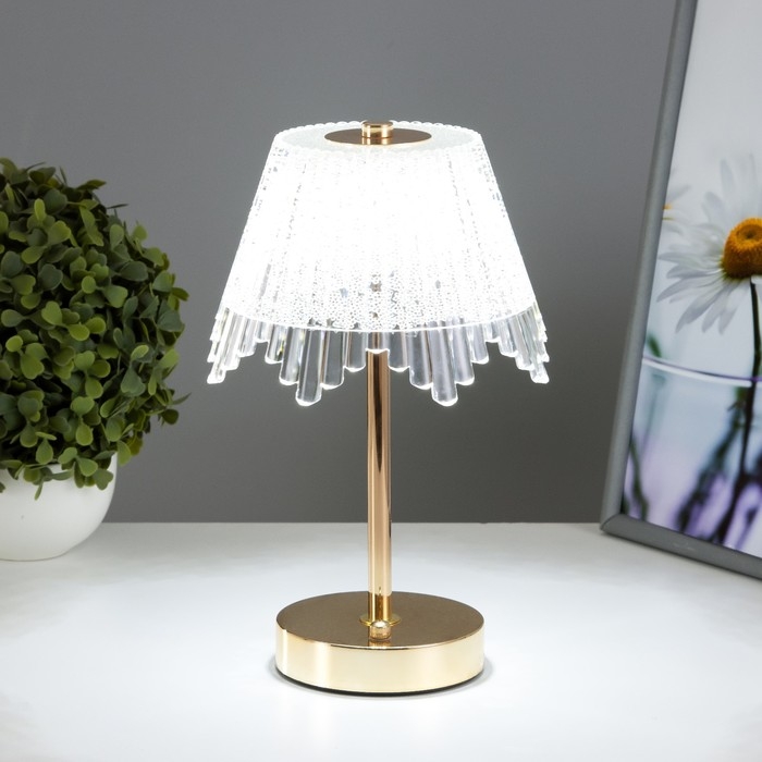 Настольная лампа сенсорная Настольная лампа сенсорная "Джина" LED 10Вт АКБ золото 16х16х28 см