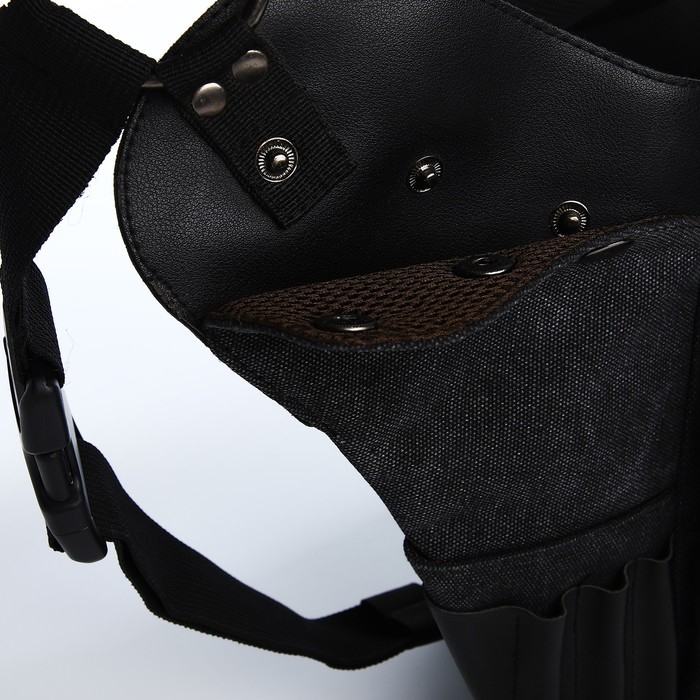 Поясная сумка на молнии, 3 наружных кармана, зацеп на бедро, цвет чёрный Поясная сумка на молнии, 3 наружных кармана, зацеп на бедро, цвет чёрный