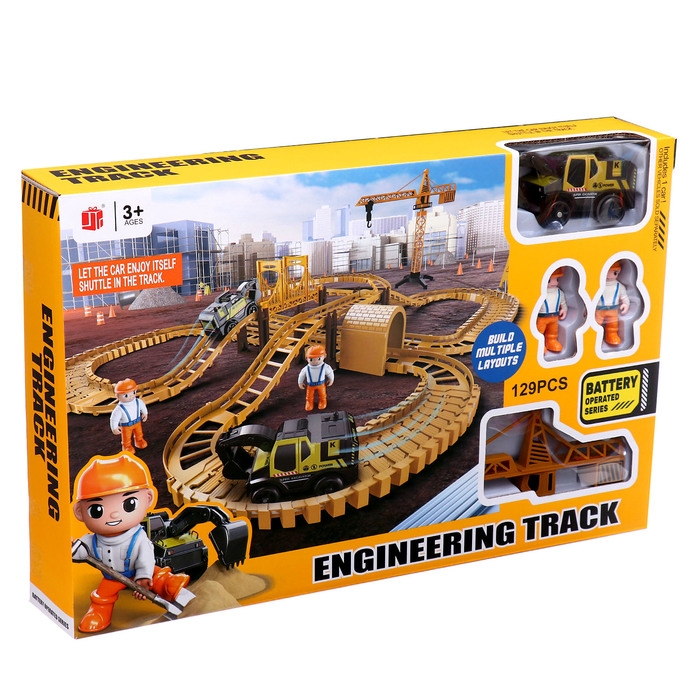 Автотрек «Стройка», с машинкой, краном и фигурками, работает от батареек Автотрек «Стройка», с машинкой, краном и фигурками, работает от батареек