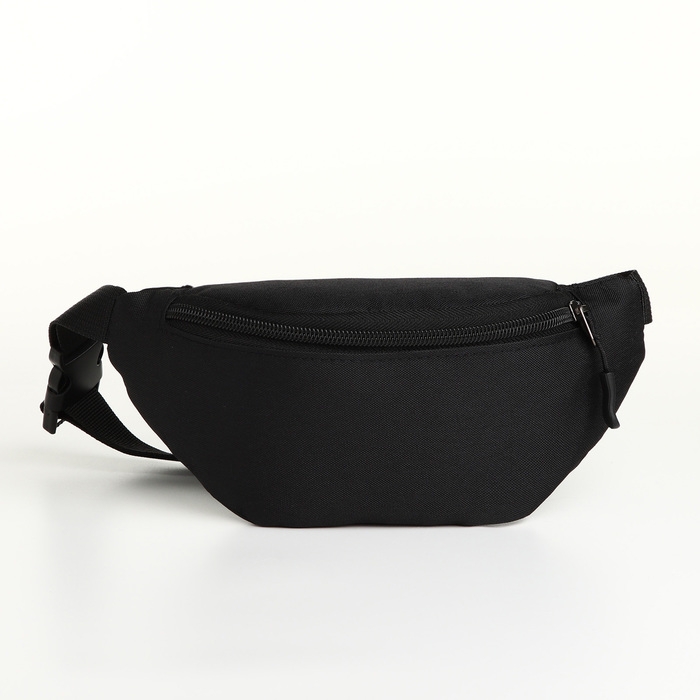Поясная сумка на молнии, 2 наружных кармана, цвет чёрный Поясная сумка на молнии, 2 наружных кармана, цвет чёрный