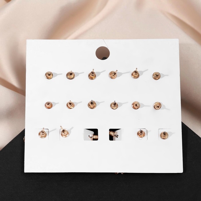 Серьги набор 9 пар «Конго», цвет белый в золоте Серьги набор 9 пар «Конго», цвет белый в золоте