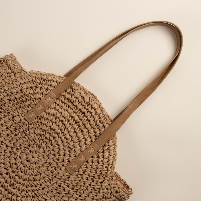 Сумка женская SL Home, ручное плетение, хлопок, длина ручек 30 см, 45×43 см Сумка женская SL Home, ручное плетение, хлопок, длина ручек 30 см, 45×43 см