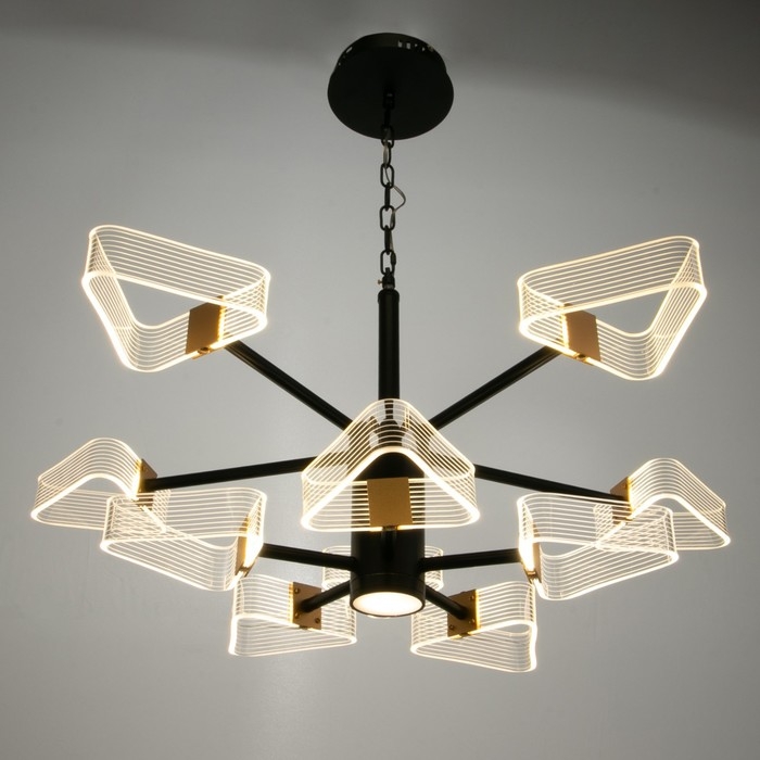 Люстра 1702/10 LED 204Вт 3000-6000К черный 95х95х80 см BayerLux