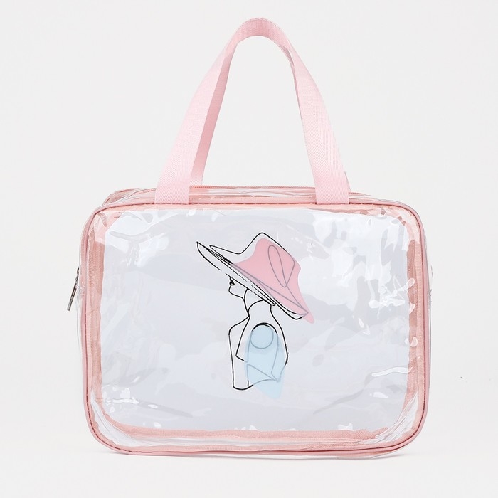 Косметичка на молнии, цвет розовый