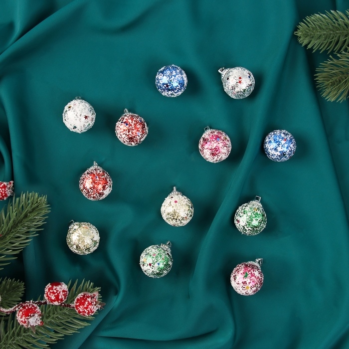 Набор шаров пластик d-3 см, 12 шт Набор шаров пластик d-3 см, 12 шт "Цветная посыпка"