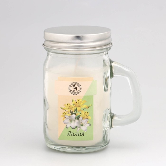 Свеча ароматическая в банке  Свеча ароматическая в банке "Лилия", 7,2 х 8,5 см, 190 г