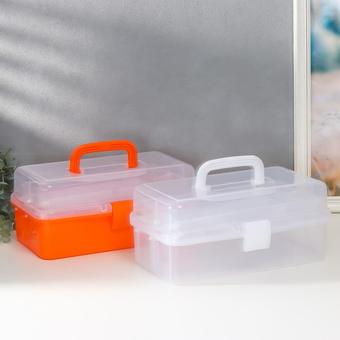 Шкатулка пластик для мелочей Шкатулка пластик для мелочей "Ящичек" МИКС выдвижные ярусы 14,3х33х19,5 см