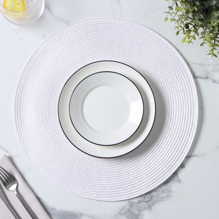 Салфетка сервировочная на стол Доляна «Лофт», d=38 см, цвет белый Салфетка сервировочная на стол Доляна «Лофт», d=38 см, цвет белый