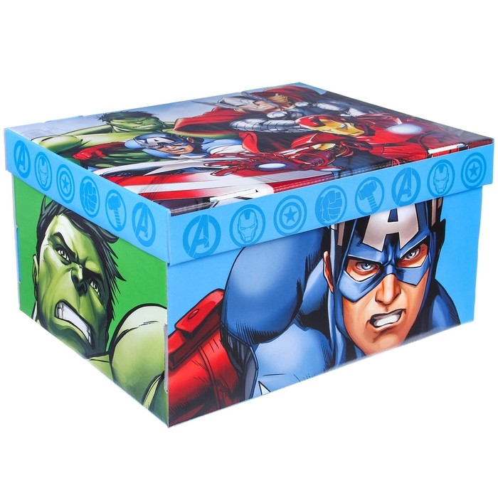 Подарочная коробка с крышкой, складная, 31х25.5х16 см, Мстители Подарочная коробка с крышкой, складная, 31х25.5х16 см, Мстители