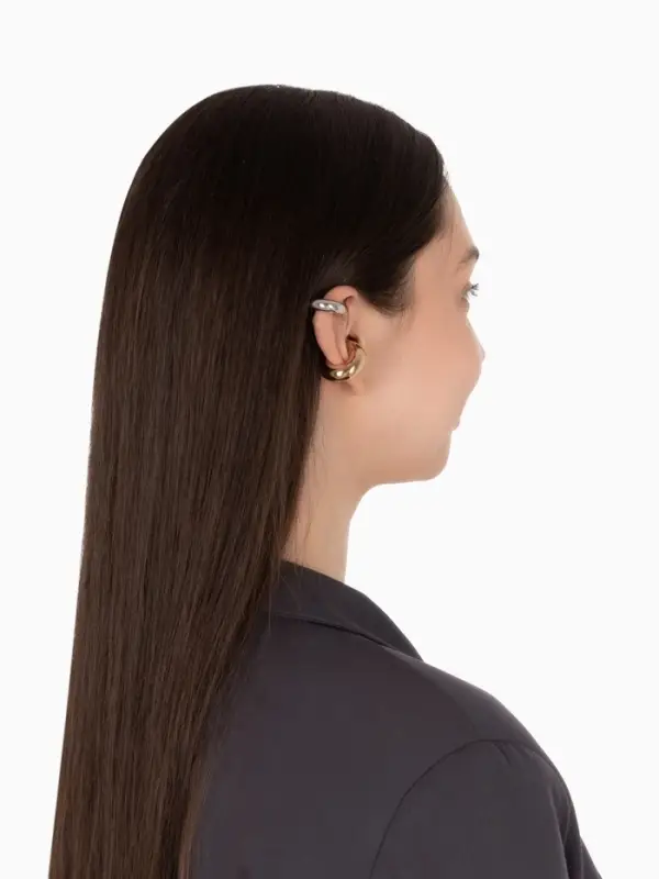 Серьги &laquo;Каффы&raquo;, набор 2 шт. бублики, цвет серебро с золотом