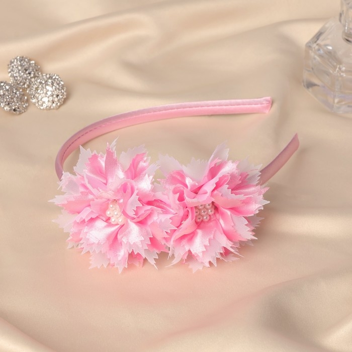 Ободок для волос  Ободок для волос "Выбражулька" астра, 0,9 см, розовый