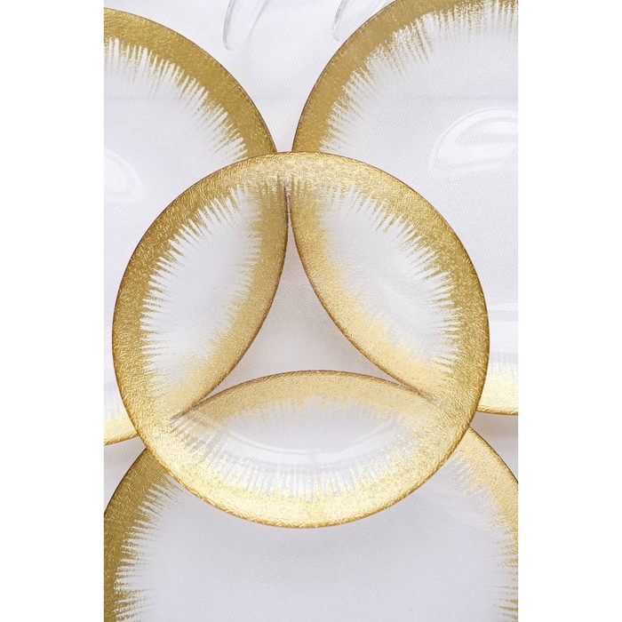 Тарелка стеклянная &laquo;Бурлеск&raquo;, d=21 см, цвет золотой