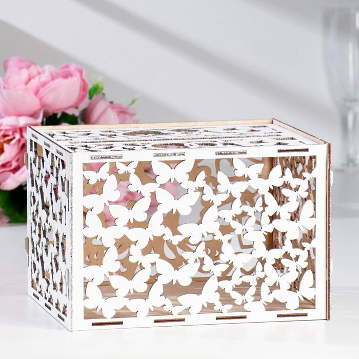 Свадебный банк Свадебный банк "Голуби", белый, сборный, 24х19,5х16 см