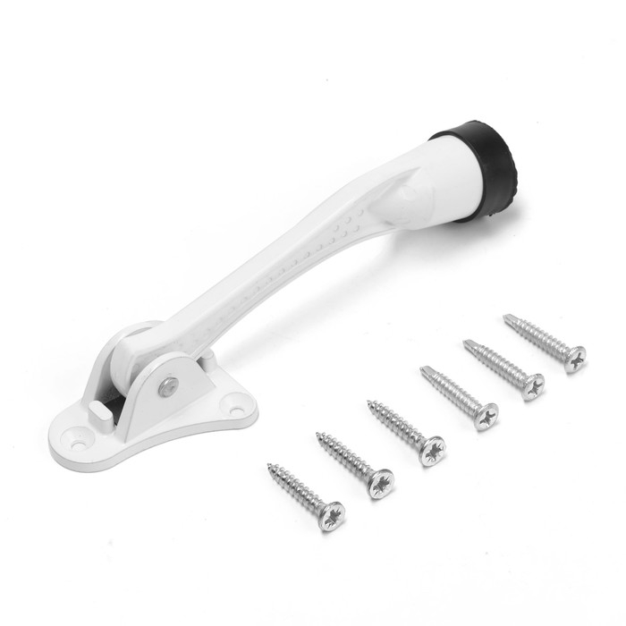 Фиксатор дверной Фиксатор дверной "АЛЛЮР" КН-130 WW, "козья ножка", белый