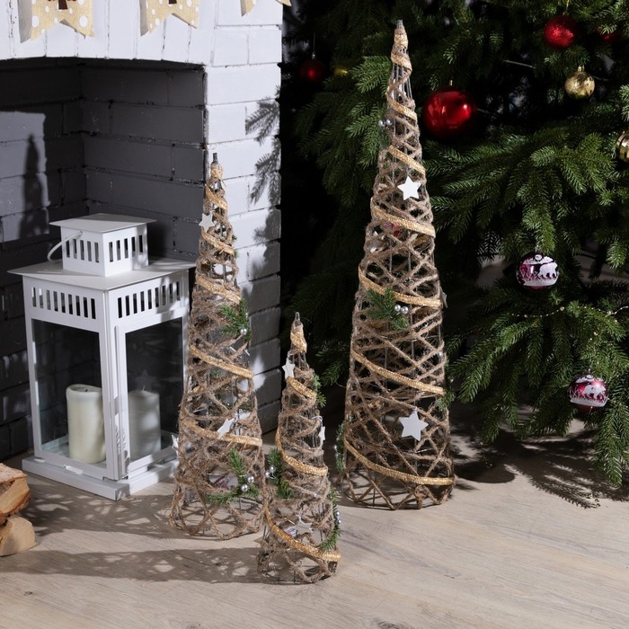 Светодиодная фигура «Конусы серые» 40, 60, 80 см, текстиль, металл, батарейки ААх2 (не в комплекте), свечение тёплое белое Светодиодная фигура «Конусы серые» 40, 60, 80 см, текстиль, металл, батарейки ААх2 (не в комплекте), свечение тёплое белое