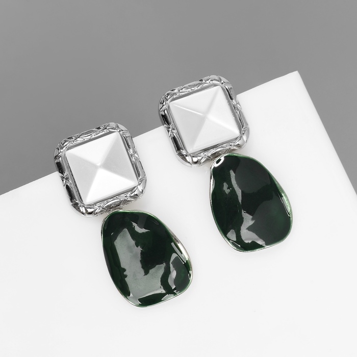 Серьги ассорти Серьги ассорти "Античность" квадрат, цвет серебро