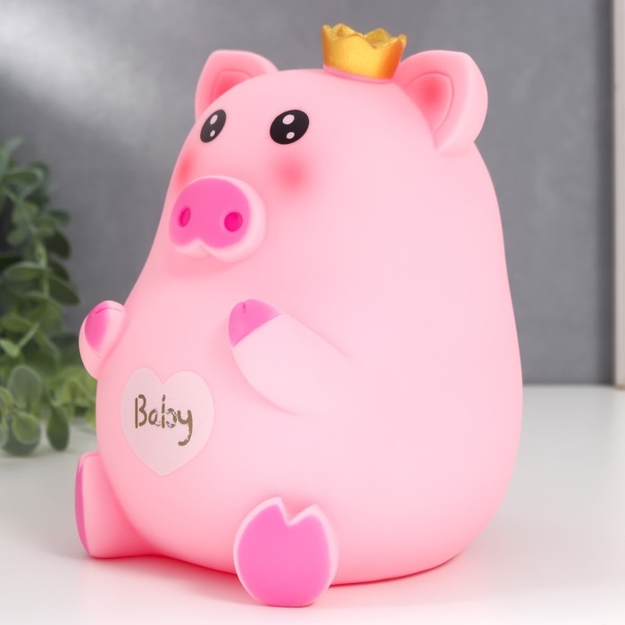 Копилка пластик Копилка пластик "Поросюшка в короне" 14,5х14х17 см