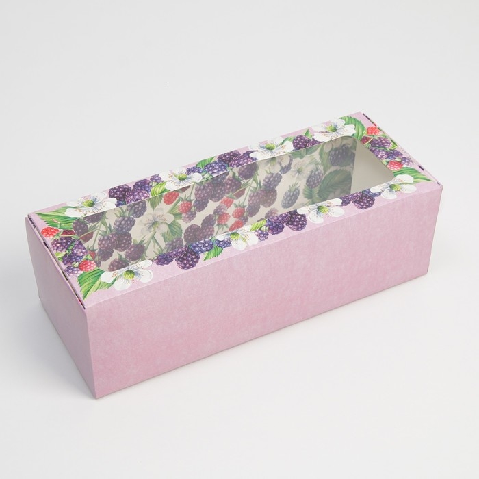 Кондитерская упаковка, коробка для кекса с окном, «Ягодная», 26 х 10 х 8 см Кондитерская упаковка, коробка для кекса с окном, «Ягодная», 26 х 10 х 8 см