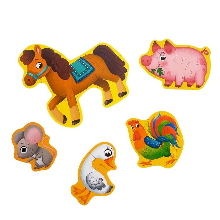 Макси- пазлы «Наша ферма», 5 пазлов, 20 деталей Макси- пазлы «Наша ферма», 5 пазлов, 20 деталей