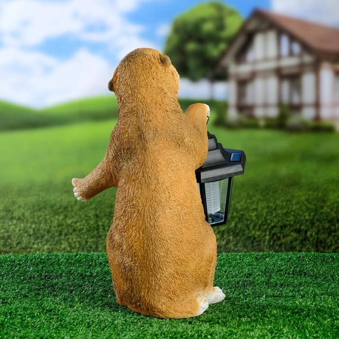 Садовый фонарь  Садовый фонарь "Суслик с фонариком" 15х15х36см