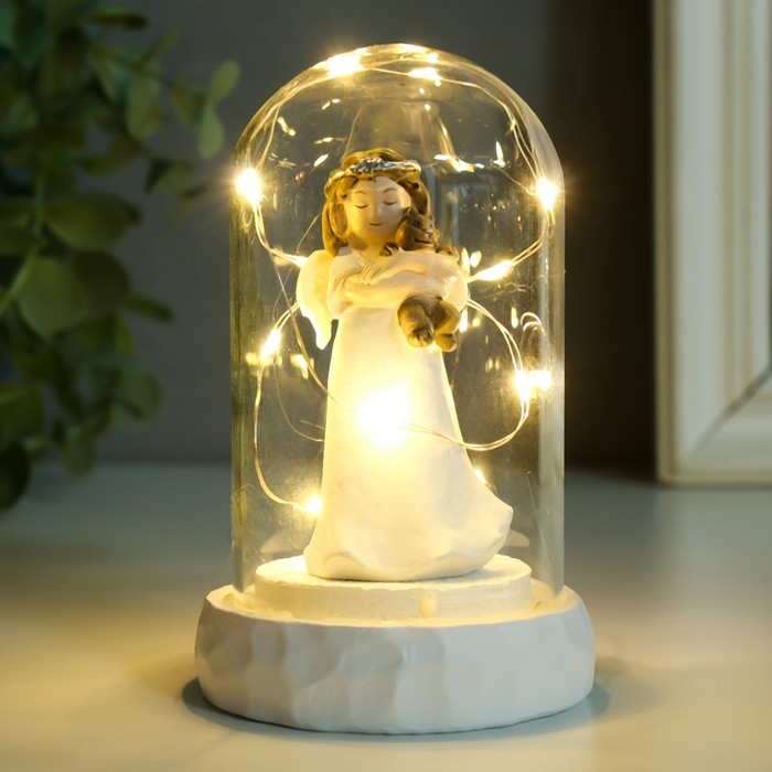 Сувенир полистоун свет Сувенир полистоун свет "Ангел с цветком/молится" МИКС 7х7х11,5 см