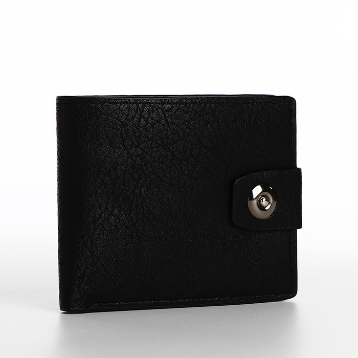 Портмоне мужское на магните, отдел для купюр, для карт, для монет, цвет чёрный Портмоне мужское на магните, отдел для купюр, для карт, для монет, цвет чёрный